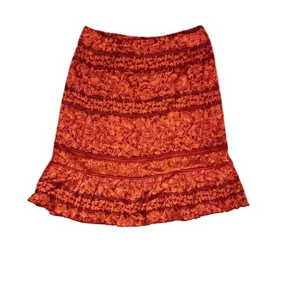 Norton Mcnaughton Vintage Orange and Red Skirt - Picture 1 of 7